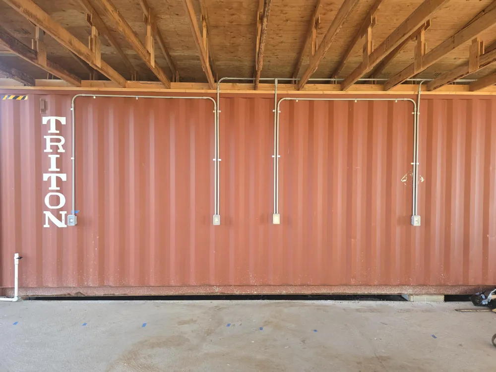 Container conduit & lighting · Commercial