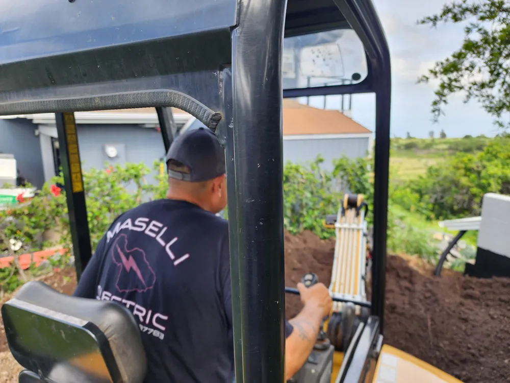 Site trenching, our crew · New construction