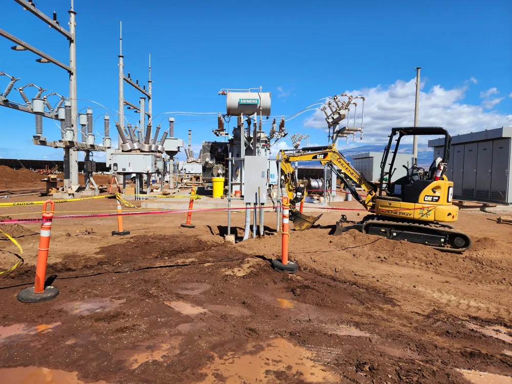 Site electrical with heavy equipment · Site work