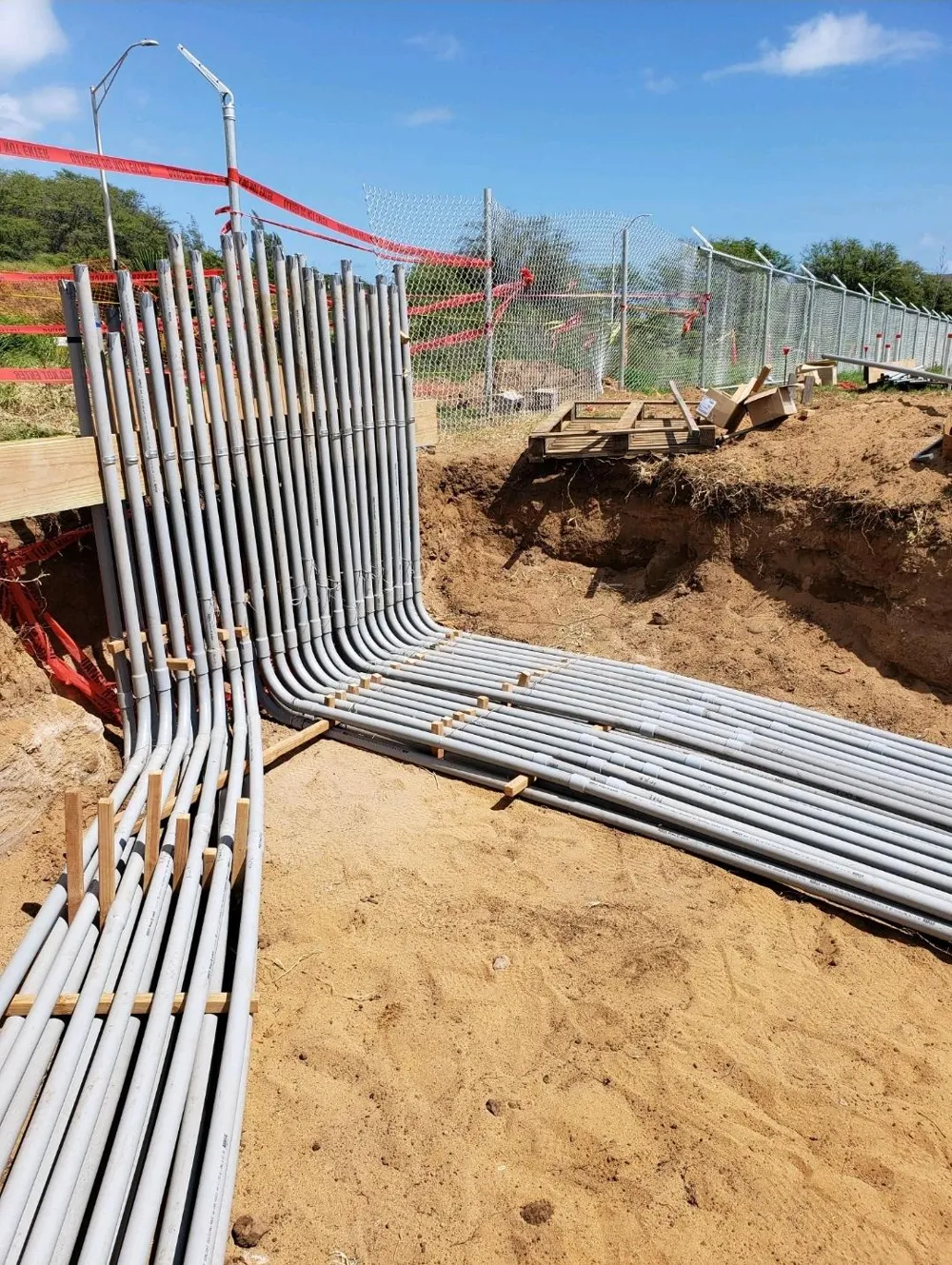 New construction & site work: Underground conduit · new build
